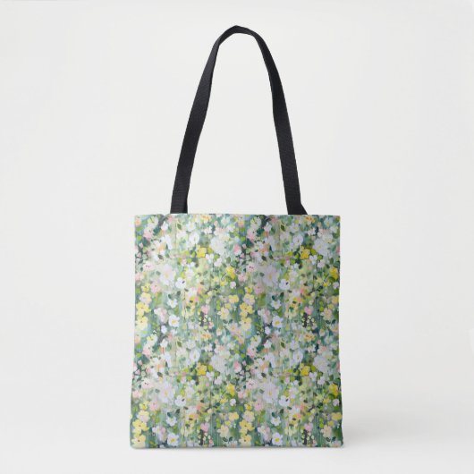 Pastel Watercolor Meadow Tote Tasche (Vorderseite)