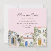 Pastel Watercolor Mediterranean Save The Date (Vorderseite)