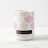 Pastel Watercolor Mermaid-Skalenmuster mit Namen Kaffeetasse (Mittel)