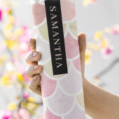 Pastel Watercolor Mermaid-Skalenmuster mit Namen Thermosbecher