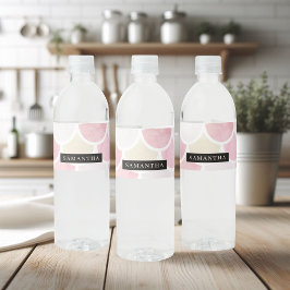 Pastel Watercolor Mermaid-Skalenmuster mit Namen Wasserflaschenetikett