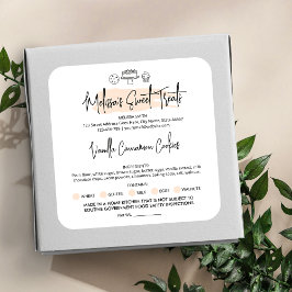 Pastel Watercolor Moderne Food License Zuhause Bäc Quadratischer Aufkleber