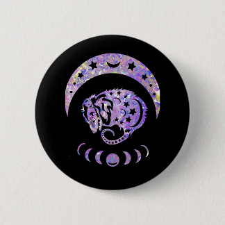 Pastel Watercolor Moon Possum Button