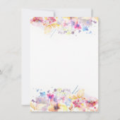 Pastel Watercolor Multicfarbene Blumenhochzeit Einladung (Rückseite)