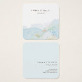 Pastel Watercolor Nature Square Business Card (Vorne & Hinten)