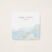 Pastel Watercolor Nature Square Business Card (Vorderseite)