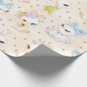 PASTEL WATERCOLOR NIEDLICH EASTER BUNNIES GESCHENKPAPIER (Ecke)