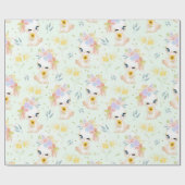 PASTEL WATERCOLOR NIEDLICH EASTER BUNNIES GESCHENKPAPIER (Flach)