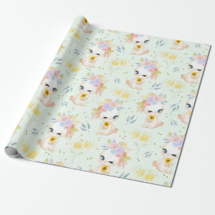 PASTEL WATERCOLOR NIEDLICH EASTER BUNNIES GESCHENKPAPIER