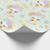 PASTEL WATERCOLOR NIEDLICH EASTER BUNNIES GESCHENKPAPIER (Ecke)