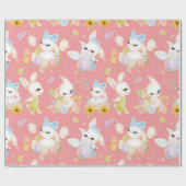 PASTEL WATERCOLOR NIEDLICH EASTER BUNNIES GESCHENKPAPIER (Flach)