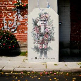 Pastel Watercolor Nutcracker Floral Geschenkanhänger