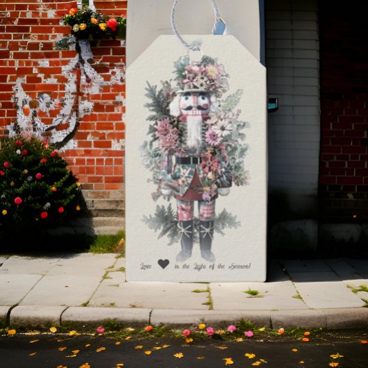 Pastel Watercolor Nutcracker Floral Geschenkanhänger