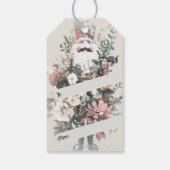 Pastel Watercolor Nutcracker Santa Floral Geschenkanhänger (Rückseite)