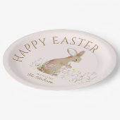 Pastel Watercolor Osterfest Bunny Egg Hunt Brunch Pappteller (Schrägansicht)