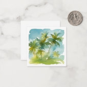 Pastel Watercolor Palmen Mitteilungskarte (Vorderseite/Rückseite Beispiel)