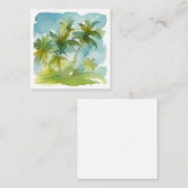 Pastel Watercolor Palmen Mitteilungskarte (Vorne/Hinten)