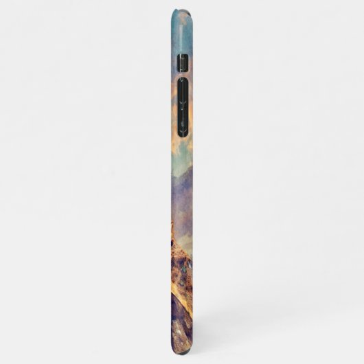 Pastel Watercolor Paris Eiffelturm Malerei iPhone Hülle (Linke Seite)