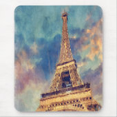 Pastel Watercolor Paris Eiffelturm Malerei Mousepad (Vorne)