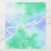 Pastel Watercolor, Peace Weinetikett (Einzelnes Label)