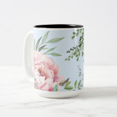 Pastel Watercolor Peonies Zweifarbige Tasse (Vorderseite Links)