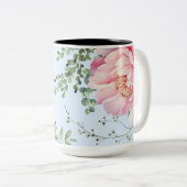 Pastel Watercolor Peonies Zweifarbige Tasse (VorderseiteRechts)