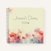 Pastel Watercolor Personalisiert Diary Notebook Notizblock (Vorderseite)