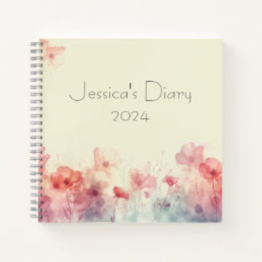 Pastel Watercolor Personalisiert Diary Notebook Notizblock