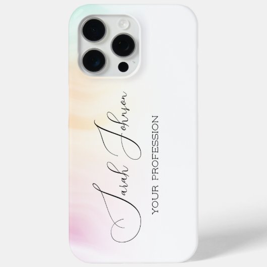 Pastel Watercolor Personalized iPhone Case (Rückseite)