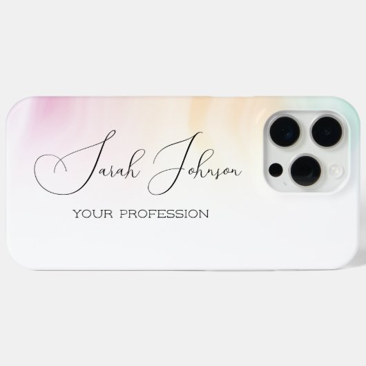 Pastel Watercolor Personalized iPhone Case (Rückseite (Horizontal))