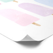 Pastel Watercolor Popsicle Girls Room Poster (Ecke)