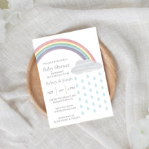 Pastel Watercolor Rainbow Baby Dusche