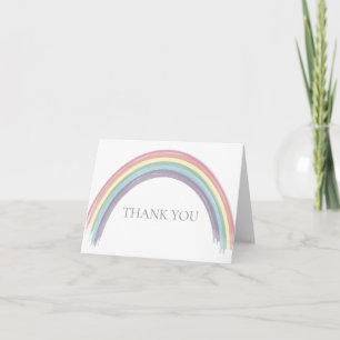 Pastel Watercolor Rainbow Danke, Ihre Karte