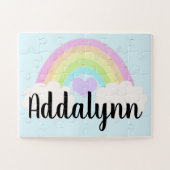 Pastel Watercolor Rainbow Name Puzzle (Horizontal)