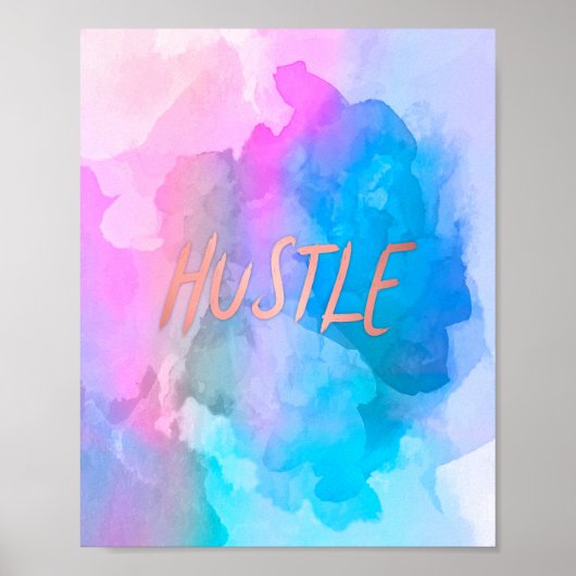 Pastel Watercolor Rose Gold Hustel Poster (Vorne)