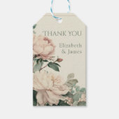 Pastel Watercolor Rose Peonies Floral Wedding Geschenkanhänger (Vorderseite)