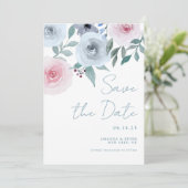 Pastel Watercolor Rose Save the Date Einladung (Stehend Vorderseite)