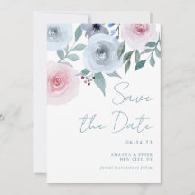 Pastel Watercolor Rose Save the Date