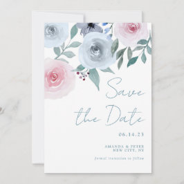 Pastel Watercolor Rose Save the Date Einladung