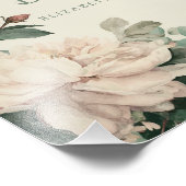 Pastel Watercolor Rose Wedding Guest Book Sign Fotodruck (Ecke)