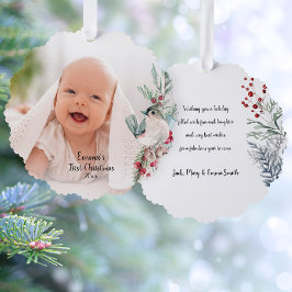 Pastel Watercolor Rustikales Winter Botanisches Fo Ornament Karte