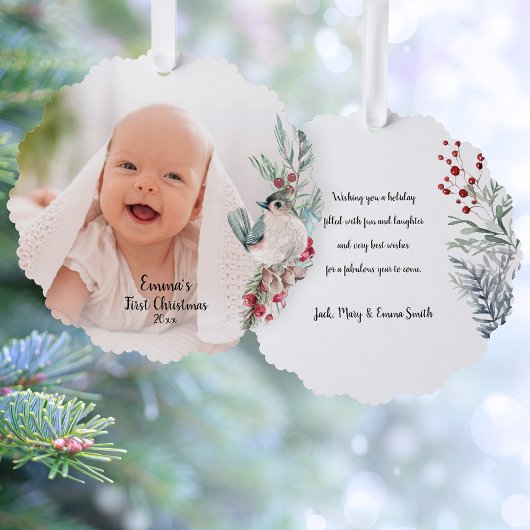 Pastel Watercolor Rustikales Winter Botanisches Fo Ornament Karte