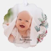 Pastel Watercolor Rustikales Winter Botanisches Fo Ornament Karte (Vorderseite)