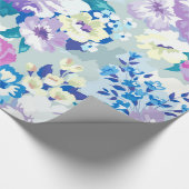 Pastel Watercolor Sommerfarben Blume Muster Geschenkpapier (Ecke)