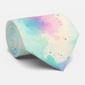 Pastel Watercolor Splash Artistic Abstrakt sonderl Krawatte (Gerollt)