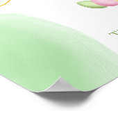 Pastel Watercolor Splashes And Chick Happy Easter Poster (Ecke)