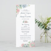 Pastel Watercolor Succulents Wedding Program Programm (Stehend Vorderseite)