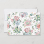 Pastel Watercolor Succulents Wedding RSVP Respekt Einladung (Rückseite)