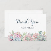 Pastel Watercolor Succules Danke Karte (Vorne/Hinten)