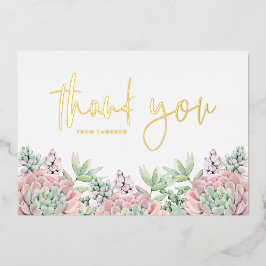 Pastel Watercolor Succules Danke Karte